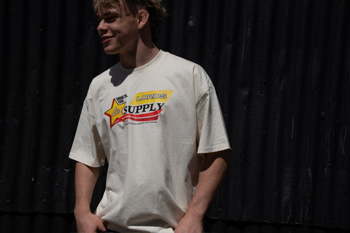 Oversized Vintage Race Tee- in Cream