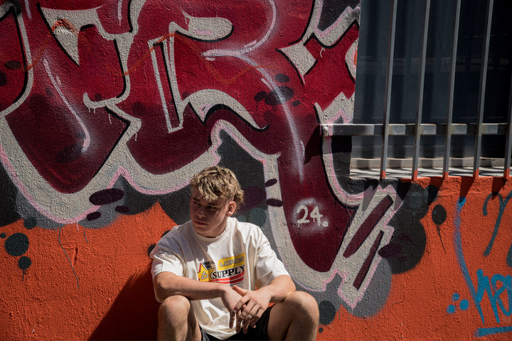 Oversized Vintage Race Tee- in Cream