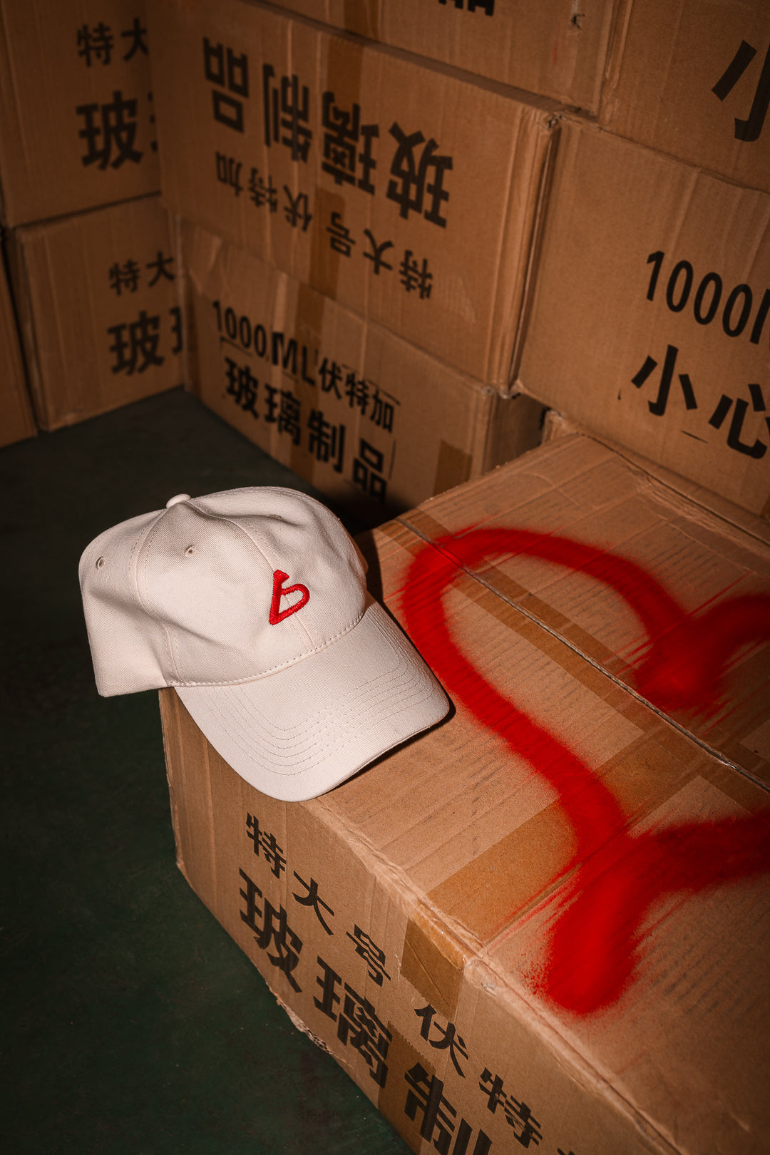 Classic washed LS Logo Cap Red